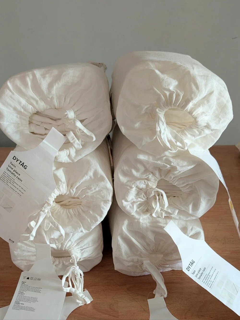 IKEA DYTAG Linen Sheet Set White Twin 105.213.87